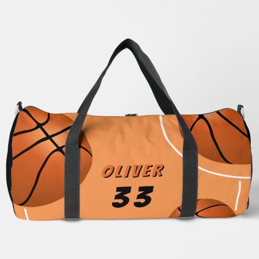 Basketball Ball Fun Sports Player Name Nummer Duffle Bag (Vorderseite)