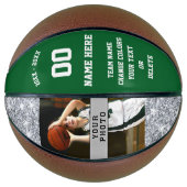 Basketball Ball für Grüne und Weiße Personalisiert (Vorderseite)