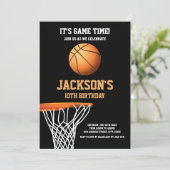 Basketball Ball Geburtstagseinladungen Einladung (Stehend Vorderseite)