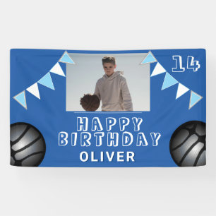 Basketball Ball Girlanden Flaggen Blau Foto Geburt Banner