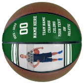 Basketball-Ball, grün und weiß, Personalisiertes F Basketball (Vorderseite)