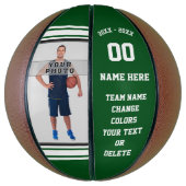 Basketball-Ball, grün und weiß, Personalisiertes F Basketball (Vertikal)