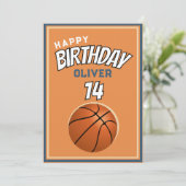 Basketball Ball Happy Birthday Sports Karte (Stehend Vorderseite)