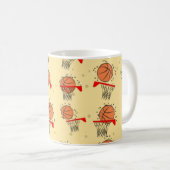 Basketball - Ball & Hoop Nahtloses Muster Kaffeetasse (VorderseiteRechts)