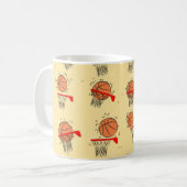Basketball - Ball & Hoop Nahtloses Muster Kaffeetasse (Vorderseite Links)