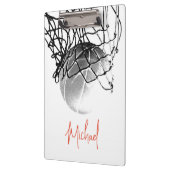 Basketball-Ball in Schwarz und Weiß - Ihr Name Klemmbrett (Links)