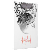 Basketball-Ball in Schwarz und Weiß - Ihr Name Klemmbrett (Rechts)