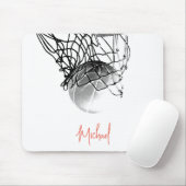 Basketball-Ball in Schwarz und Weiß - Ihr Name Mousepad (Mit Mouse)