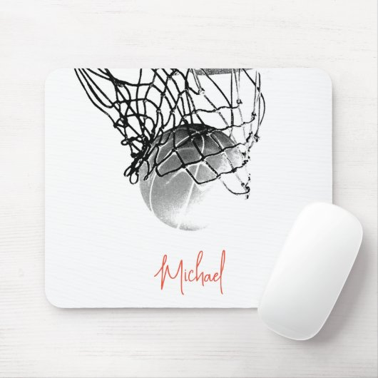 Basketball-Ball in Schwarz und Weiß - Ihr Name Mousepad (Mit Mouse)