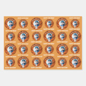 Basketball Ball Kinder Happy Birthday Age Foto Geschenkpapier Set (Vorderseite)