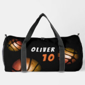 Basketball Ball Metallic Spielernummer Duffle Bag (Rückseite)