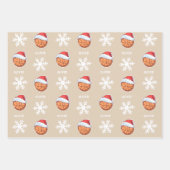 Basketball Ball mit Roter Weihnachtsmannmütze Snow Geschenkpapier Set (Vorderseite 2)