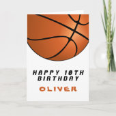 Basketball Ball Modern Boy Happy Birthday Karte (Vorderseite)