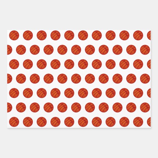 Basketball-Ball-Muster Geschenkpapier Set (Vorderseite 3)