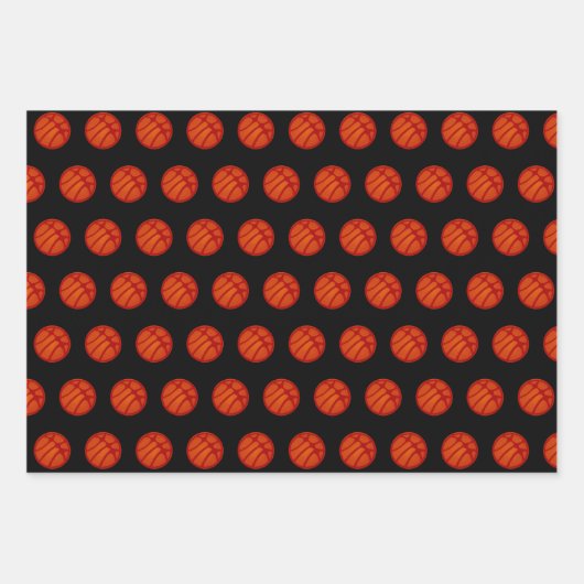 Basketball-Ball-Muster Geschenkpapier Set (Vorderseite 3)
