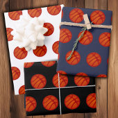 Basketball-Ball-Muster Geschenkpapier Set