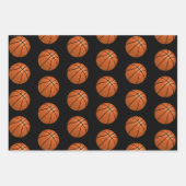 Basketball Ball Muster Kinder Geburtsname Geschenkpapier Set (Vorderseite 2)