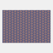 Basketball Ball Muster Lila Orange Name Geschenkpapier Set (Vorderseite 3)