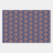 Basketball Ball Muster Lila Orange Name Geschenkpapier Set (Vorderseite 2)