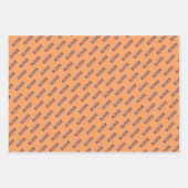 Basketball Ball Muster Lila Orange Name Geschenkpapier Set (Vorderseite)