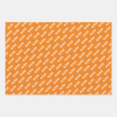 Basketball Ball Muster Orange Name Geschenkpapier Set (Vorderseite)