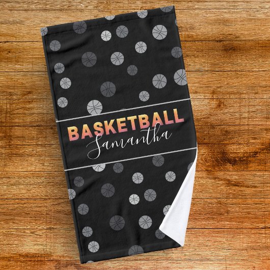 Basketball-Ball-Muster Personalisierter Spielernam Handtuch