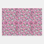 Basketball Ball Muster rosa Name Geschenkpapier Set (Vorderseite 2)