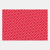 Basketball Ball Muster Roter Name Geschenkpapier Set (Vorderseite)