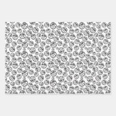 Basketball Ball Muster Schwarz-Weiß-Name Geschenkpapier Set (Vorderseite 3)