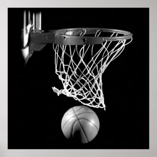 Basketball Ball & Net Poster