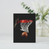 Basketball-Ball & Net Postkarte (Stehend Vorderseite)
