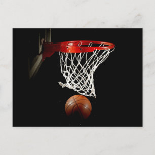 Basketball-Ball & Net Postkarte