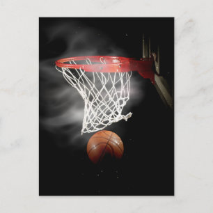 Basketball-Ball & Net Postkarte