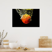 Basketball Ball & Net Print Poster (Küche)