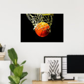 Basketball Ball & Net Print Poster (Heimbüro)