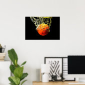 Basketball Ball & Net Print Poster (Heimbüro)