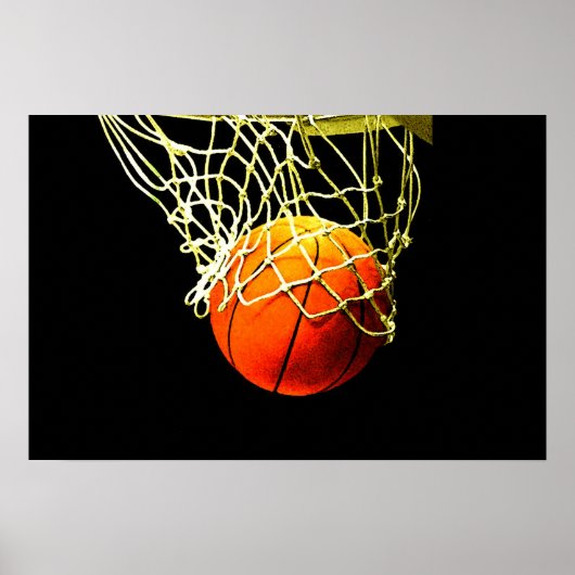 Basketball Ball & Net Print Poster (Vorne)