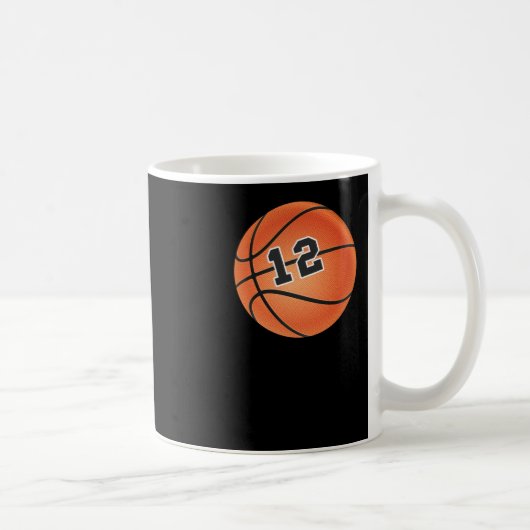 Basketball-Ball Nummer 12 Kaffeetasse (Rechts)