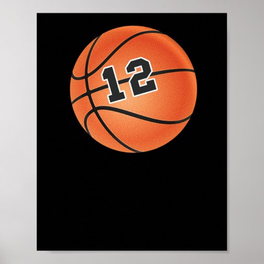 Basketball-Ball Nummer 12 Poster (Vorne)