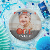Basketball Ball ONE Chalkboard Foto 1. Geburtstag Pappteller (Party)