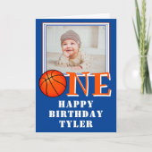 Basketball Ball ONE Kids Foto 1 Geburtstagskarte Karte (Vorderseite)