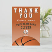 Basketball Ball Orange Sport Danke Cookarte (Stehend Vorderseite)