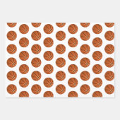 Basketball Ball Pattern Kinder Geburtsname Wrappin Geschenkpapier Set (Vorderseite 3)