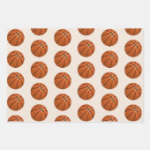 Basketball Ball Pattern Kinder Geburtsname Wrappin Geschenkpapier Set (Vorderseite 2)