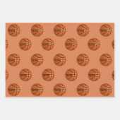 Basketball Ball Pattern Kinder Geburtsname Wrappin Geschenkpapier Set (Vorderseite)