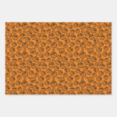 Basketball Ball Pattern Orange Name  Geschenkpapier Set (Vorderseite 3)