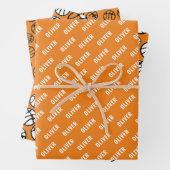 Basketball Ball Pattern Orange Name  Geschenkpapier Set (Beispiel)