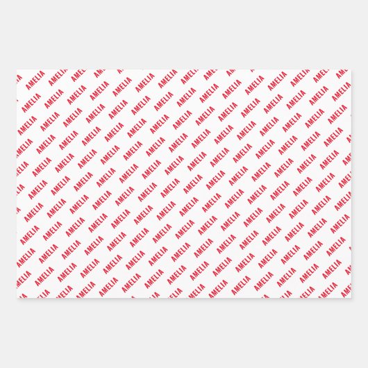 Basketball Ball Pattern Sport Farbe Name Geschenkpapier Set (Vorderseite)