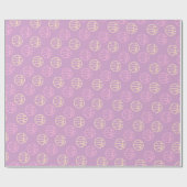 Basketball Ball Pink Muster Sport Geschenkpapier (Flach)