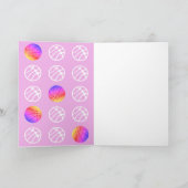 Basketball Ball Pink Sportart Geburtstag Karte (Innenseite)